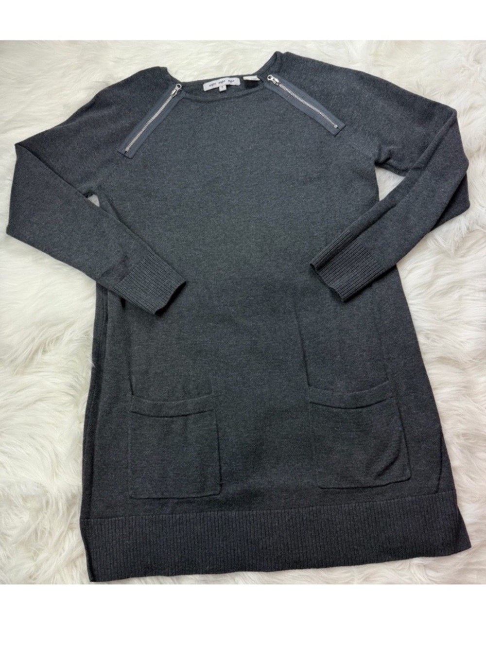 Grey Cotton Sweaterdress